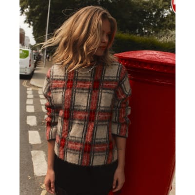 Tartan coat river island on sale