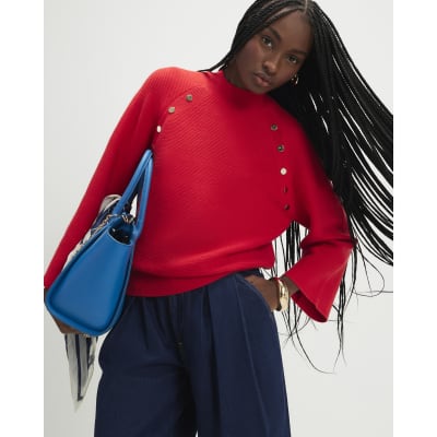 Red High Neck jumper