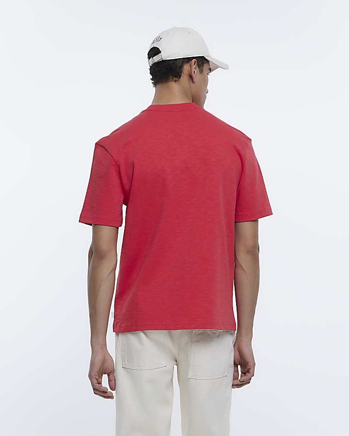 Red Holloway Road regular fit graphic t-shirt