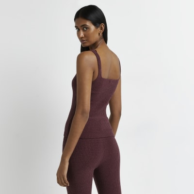 red knitted vest top