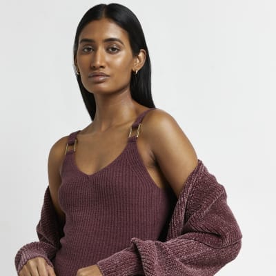 red knitted vest top