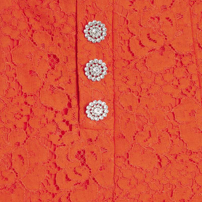 Red lace button shorts