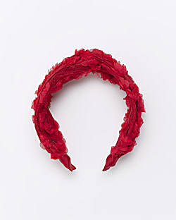 Red Lace Ruffle Headband