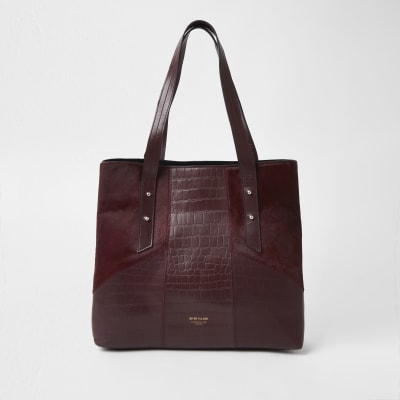 leather bag red