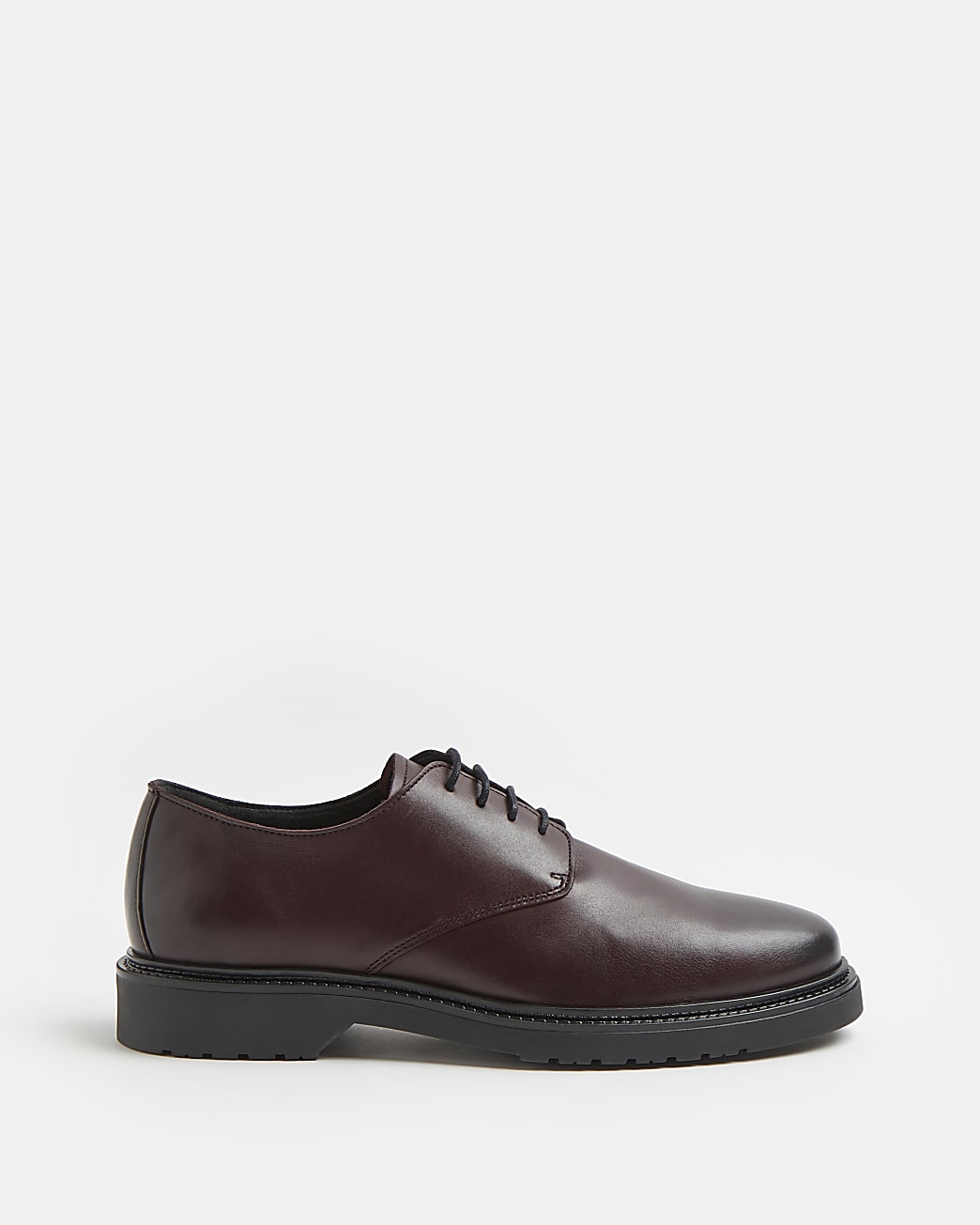 Red leather wedge sole lace up derby shoes