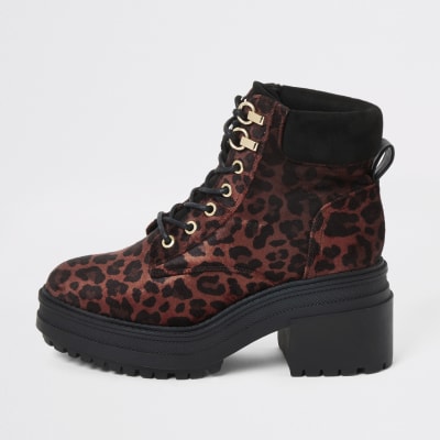 river island leopard boots