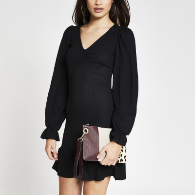 Red leopard print suede small pouch