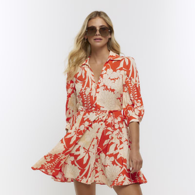 River island sale floral wrap dress