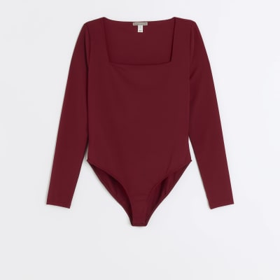 Red long sleeve bodysuit River Island