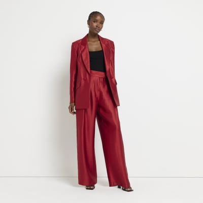 red longline blazer womens