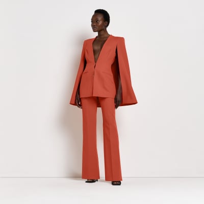 red pants suit for ladies