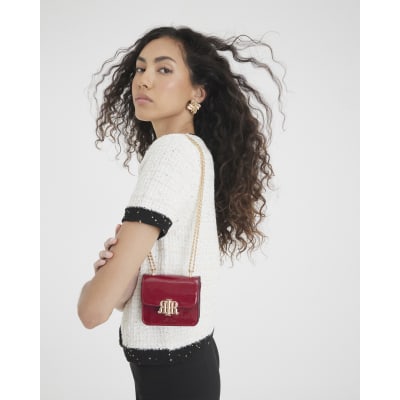 Red Mini Patent Satchel Purse