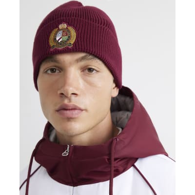 Red Montpellier Badged Crest Beanie Hat