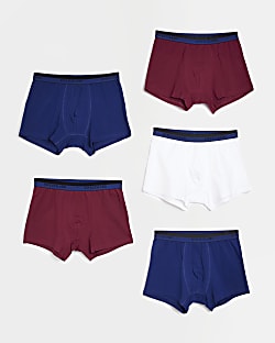 Red multipack of 5 RI boxer shorts