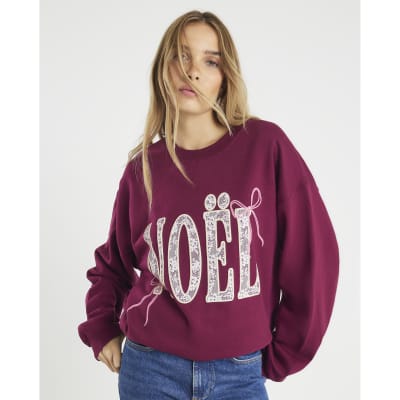 Red Noel Christmas Bow Sweatshirt