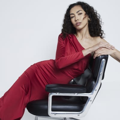 Red One Shoulder Bodycon Dress