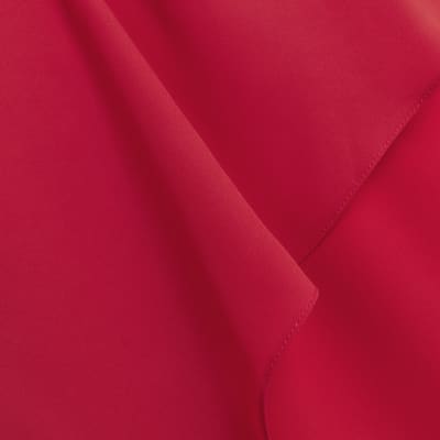 Red one shoulder drape jumpsuit