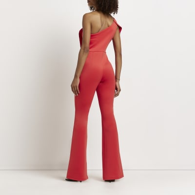 red one shoulder jumpsuit