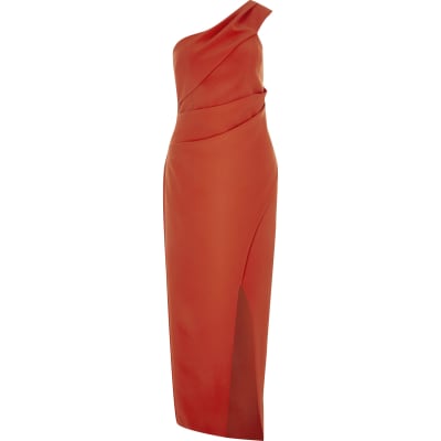 river island red wrap dress