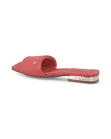 360 degree animation of product Red padded flat sandals frame-5