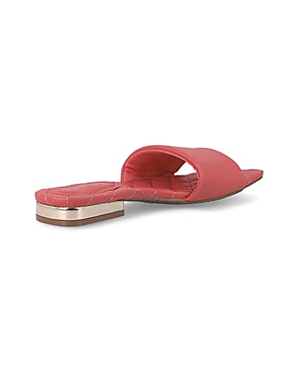 360 degree animation of product Red padded flat sandals frame-12