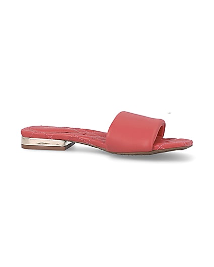 360 degree animation of product Red padded flat sandals frame-16