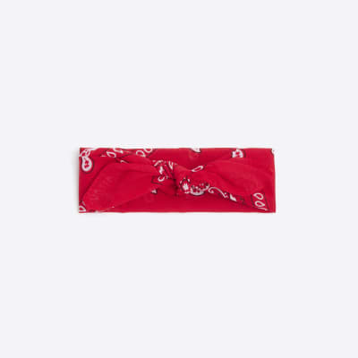 Red Paisley Hair Scarf River Island