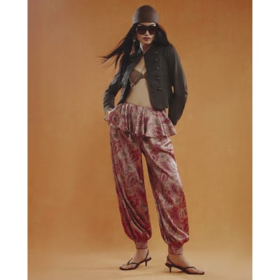 Paisley Satin Balloon Trousers