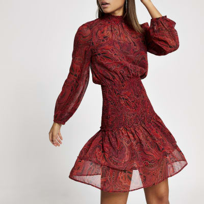 river island red dress