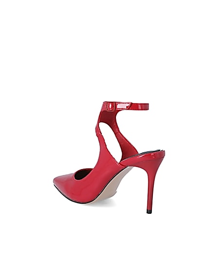 360 degree animation of product Red patent cut out court shoe frame-6