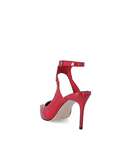 360 degree animation of product Red patent cut out court shoe frame-7