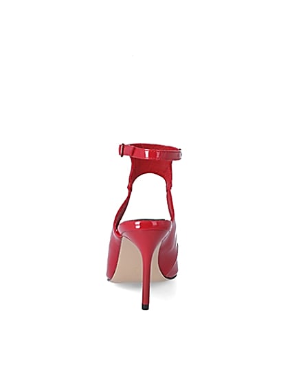 360 degree animation of product Red patent cut out court shoe frame-9