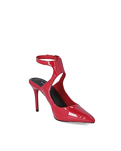 360 degree animation of product Red patent cut out court shoe frame-18