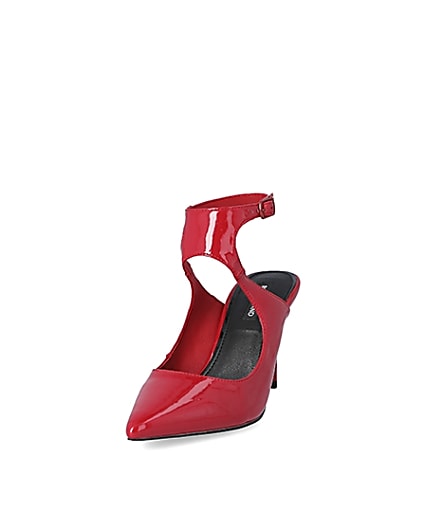 360 degree animation of product Red patent cut out court shoe frame-23