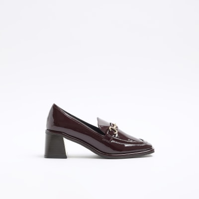 Link detail clearance patent leather loafers