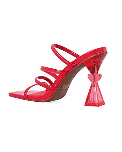 360 degree animation of product Red perspex heeled mules frame-5