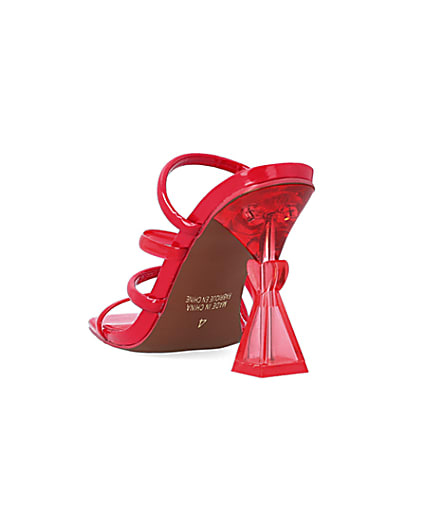 360 degree animation of product Red perspex heeled mules frame-7