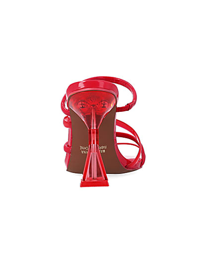 360 degree animation of product Red perspex heeled mules frame-9