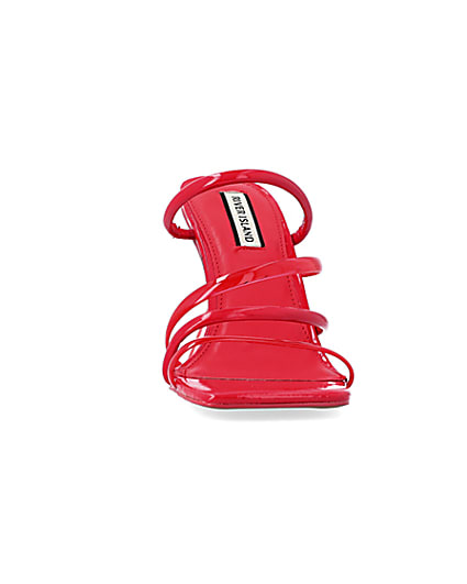 360 degree animation of product Red perspex heeled mules frame-20