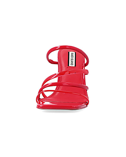 360 degree animation of product Red perspex heeled mules frame-21