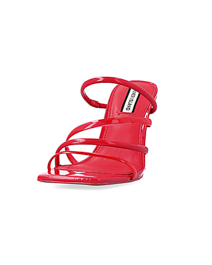 360 degree animation of product Red perspex heeled mules frame-22