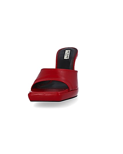 360 degree animation of product Red platform heeled mules frame-22