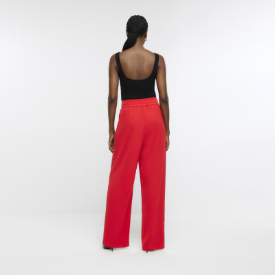 Red pants hot sale wide leg