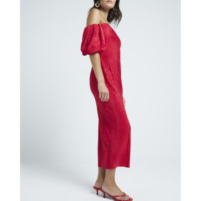 River island plisse dress sales