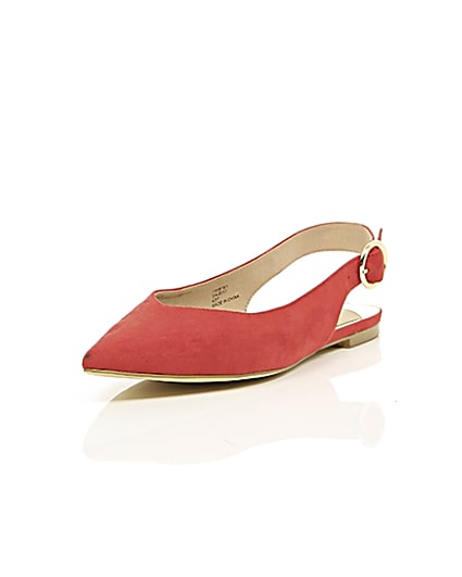 360 degree animation of product Red pointed slingback shoes frame-1