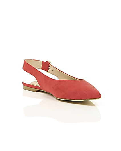 360 degree animation of product Red pointed slingback shoes frame-6