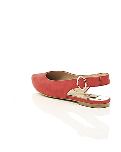 360 degree animation of product Red pointed slingback shoes frame-18