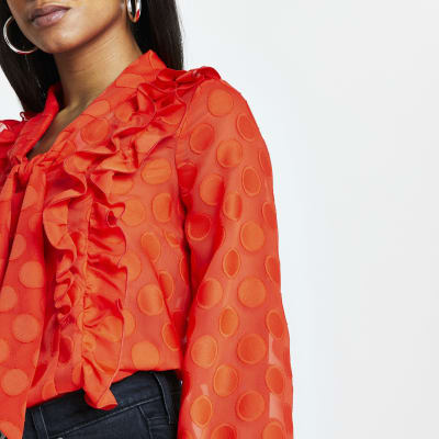 red spot blouse