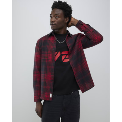 Red Regular Fit Check Shirt