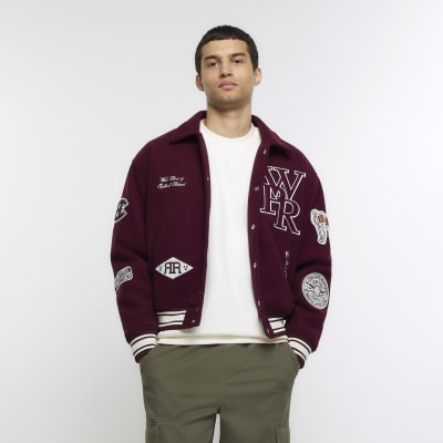 River Island Men's Quilted Bomber Jacket